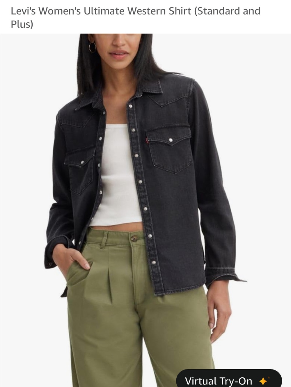 Levi's Black Women's Western-Style Button Shirt